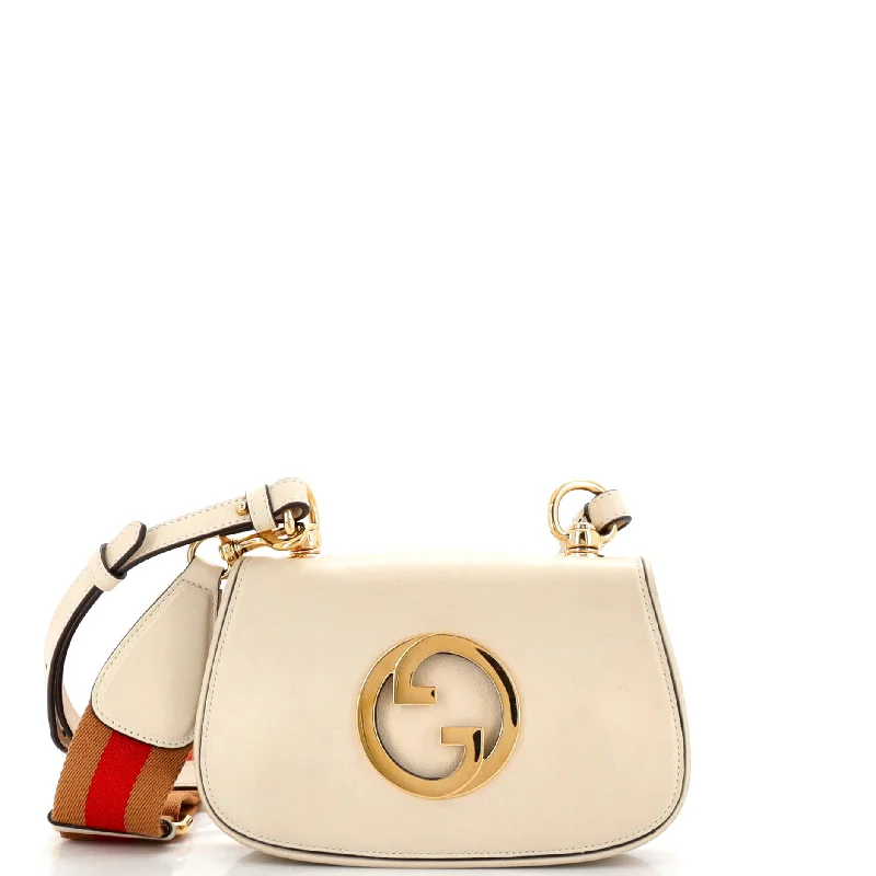 Women's Crossbody Bag with Magnetic Closure in White for Quick AccessBlondie NM Flap Bag Leather Mini