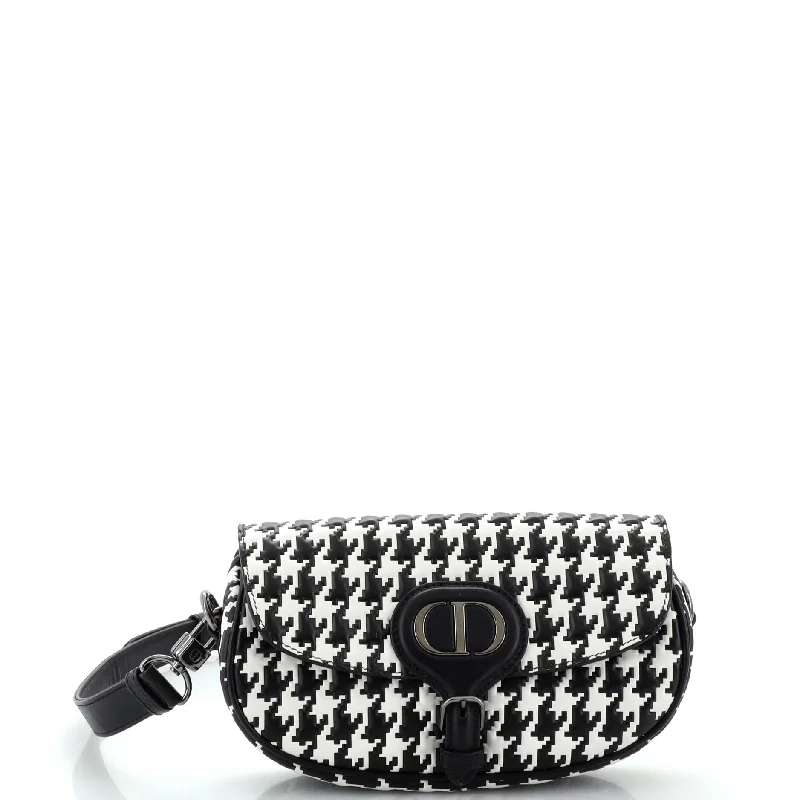 Metallic Crossbody Bag in Silver for New Year's Eve and Special CelebrationsBobby Flap Bag Houndstooth Embossed Calfskin East West Metallic Crossbody Bag in Silver for New Year's Eve and Special CelebrationsBobby Flap Bag Houndstooth Embossed Calfskin East West