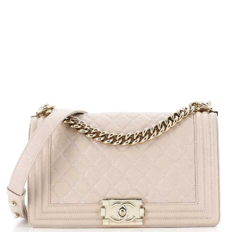 Women's Crossbody Bag with Multiple Compartments in Gray for Organized Daily UseBoy Flap Bag Quilted Caviar Old Medium Women's Crossbody Bag with Multiple Compartments in Gray for Organized Daily UseBoy Flap Bag Quilted Caviar Old Medium