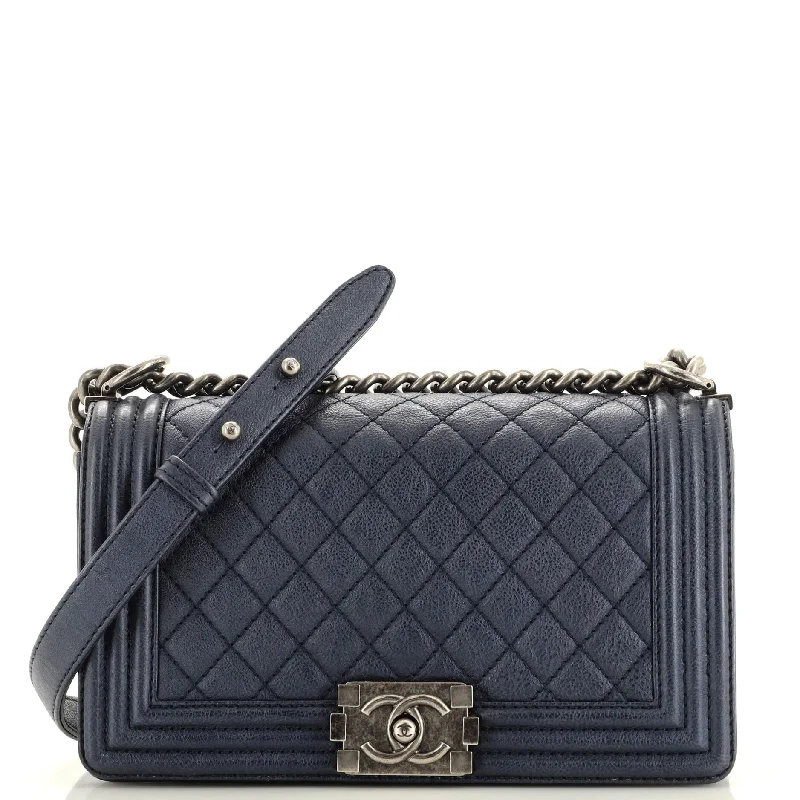 Quilted Leather Crossbody Bag in Cream for a Classic and Elegant AppearanceBoy Flap Bag Quilted Caviar Old Medium Quilted Leather Crossbody Bag in Cream for a Classic and Elegant AppearanceBoy Flap Bag Quilted Caviar Old Medium