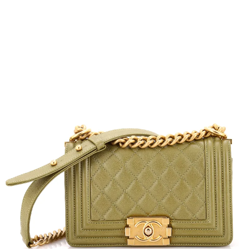 Medium - sized Canvas Crossbody Bag in Beige with Floral Print for Spring OutingsBoy Flap Bag Quilted Caviar Small Medium - sized Canvas Crossbody Bag in Beige with Floral Print for Spring OutingsBoy Flap Bag Quilted Caviar Small
