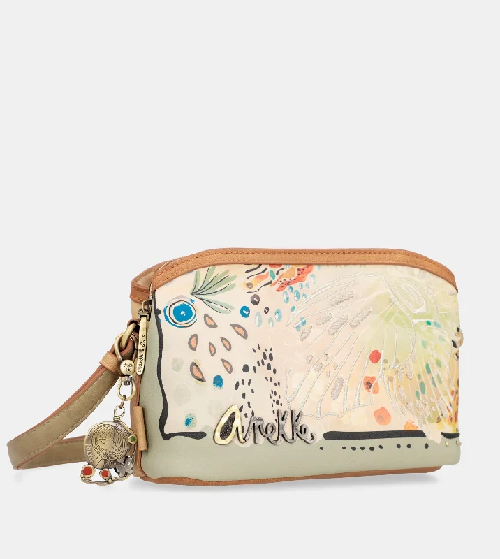 Women's Crossbody Bag with Zippered Pocket on the Back in Red for SecurityButterfly crossbody bag with triple compartments