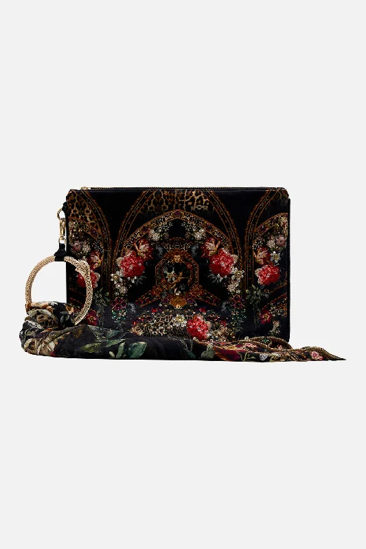 Women's Studded Leather Evening Bag in Black for Rock - n - Roll NightsCamilla Ring Scarf Clutch - A Night At The Opera Women's Studded Leather Evening Bag in Black for Rock - n - Roll NightsCamilla Ring Scarf Clutch - A Night At The Opera