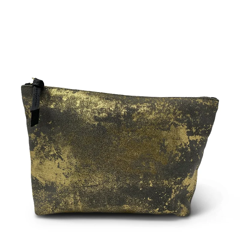 Women's Monogrammed Leather Clutch in Tan for Personalized StyleCanvas Olive and Gold Splatter Medium Pouch Women's Monogrammed Leather Clutch in Tan for Personalized StyleCanvas Olive and Gold Splatter Medium Pouch