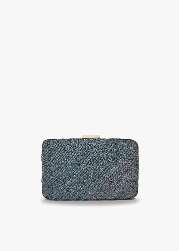 Quilted Leather Evening Bag in Gray for Sophisticated EventsCarmen Woven Straw Clutch Bag
