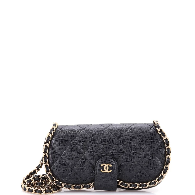 Medium - sized Canvas Crossbody Bag in Beige with Floral Print for Spring OutingsChain Around Sunglasses Case with Chain Quilted Caviar Medium - sized Canvas Crossbody Bag in Beige with Floral Print for Spring OutingsChain Around Sunglasses Case with Chain Quilted Caviar