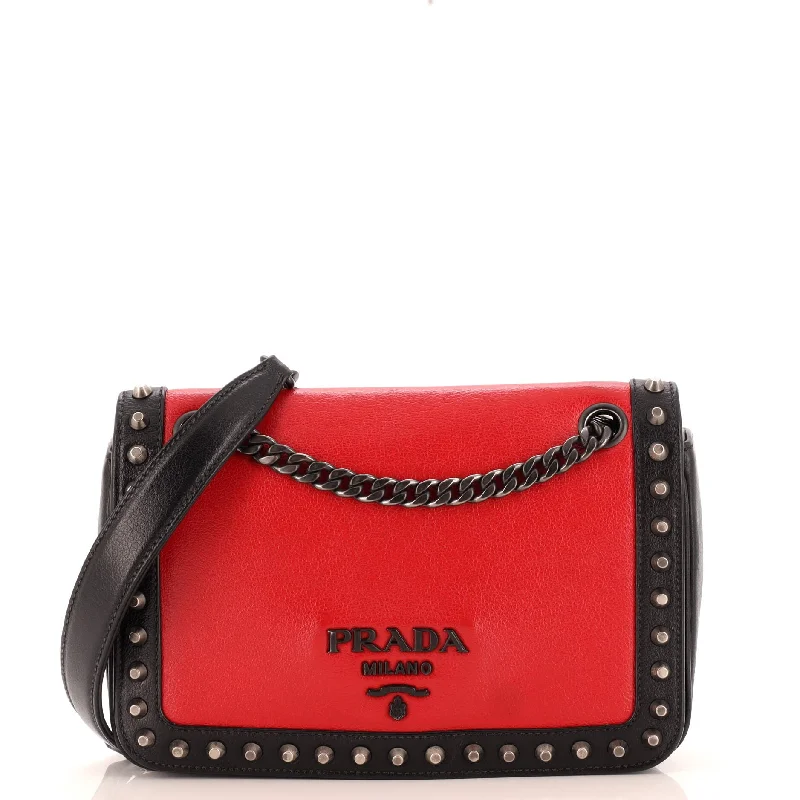 Women's Crossbody Bag with Adjustable Strap in Orange for Customizable ComfortChain Flap Bag Studded Glace Calf Small Women's Crossbody Bag with Adjustable Strap in Orange for Customizable ComfortChain Flap Bag Studded Glace Calf Small