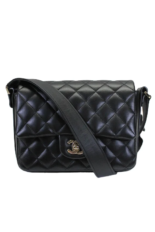 Plus - size Women's Crossbody Bag in Burgundy for Ample StorageChanel Womens Black Leather Quilted CC Bolero Flap Crossbody Bag Handbag