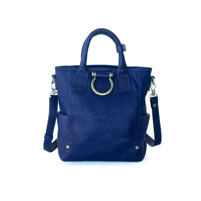 Navy Raw Leather