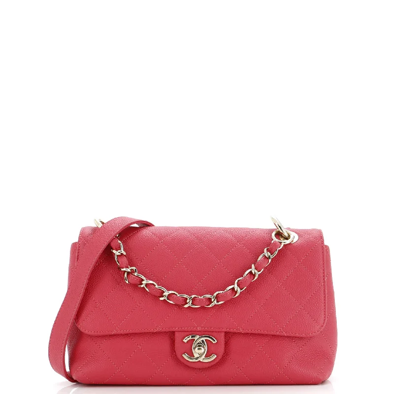 Embroidered Silk Crossbody Bag in Purple for Formal Events and WeddingsCity Walk Flap Bag Quilted Caviar Small