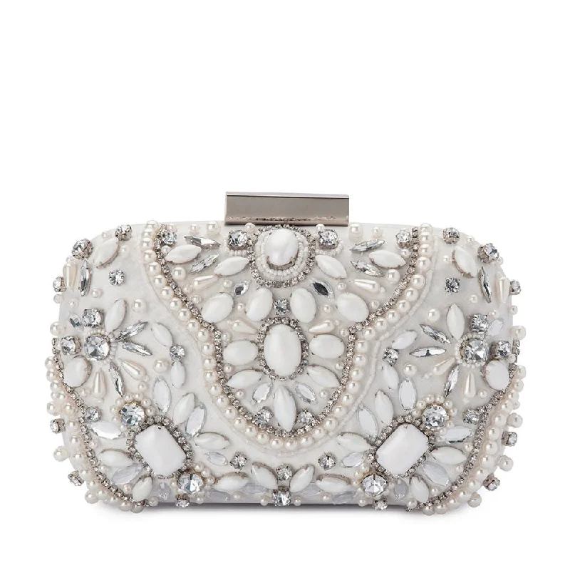 Suede Clutch with Tassel Details in Olive for Fall SoireesCLARISE Jewelled Clutch