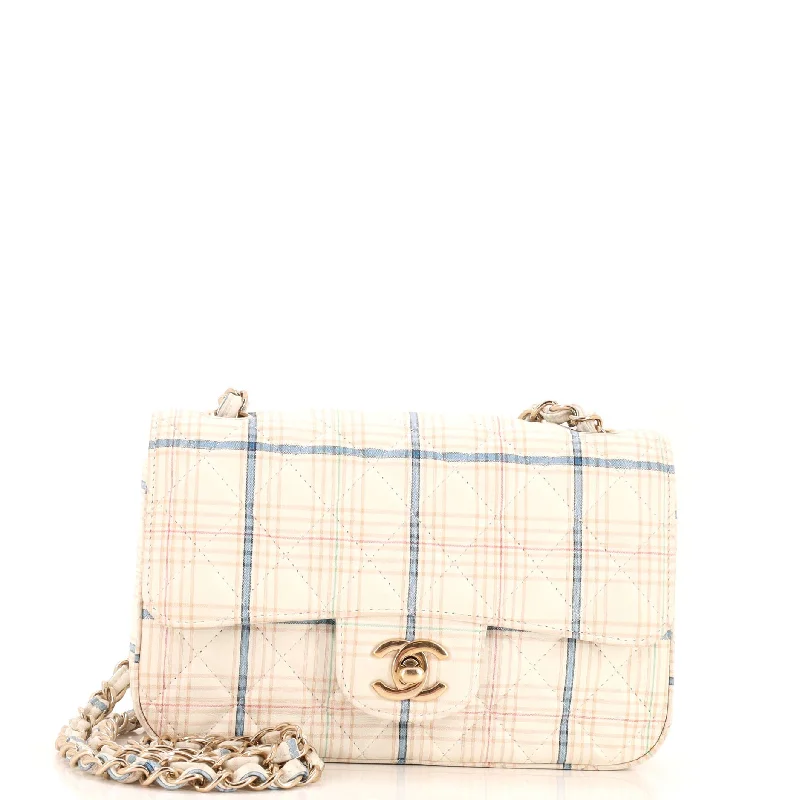Women's Crossbody Bag with Magnetic Closure in White for Quick AccessClassic Single Flap Bag Quilted Printed Calfskin Mini Women's Crossbody Bag with Magnetic Closure in White for Quick AccessClassic Single Flap Bag Quilted Printed Calfskin Mini