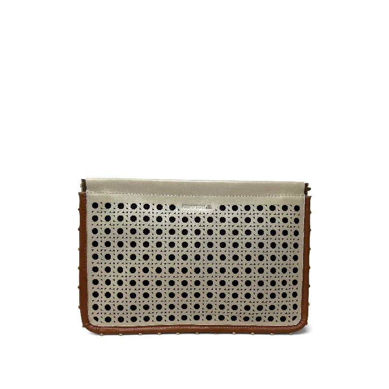 Women's Monogrammed Leather Clutch in Tan for Personalized StyleSnap Clutch - Summer Rattan