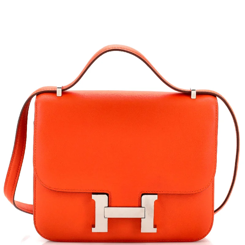 Leather - Trimmed Denim Crossbody Bag in Blue for a Vintage - Inspired LookConstance Bag Swift 18