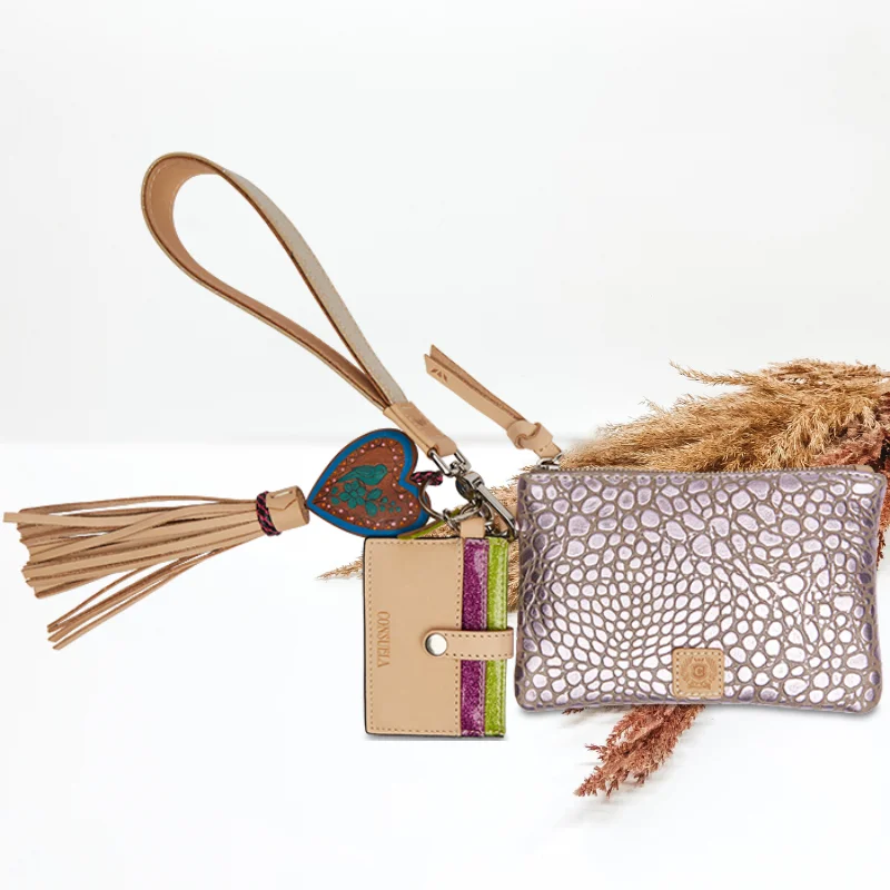 Women's Lizard - Print Clutch in Brown for a Chic LookConsuela | LuLu Combi Wristlet