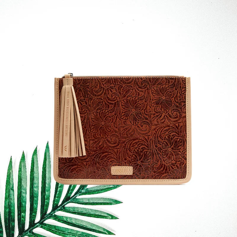 Lace - Trimmed Satin Clutch in Ivory for Garden WeddingsConsuela | Sally Anything Goes Pouch