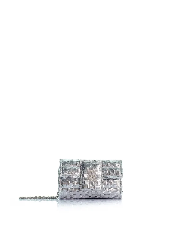 Mirrored Clutch in Silver for Futuristic - Themed GatheringsThe Amalfi Clutch