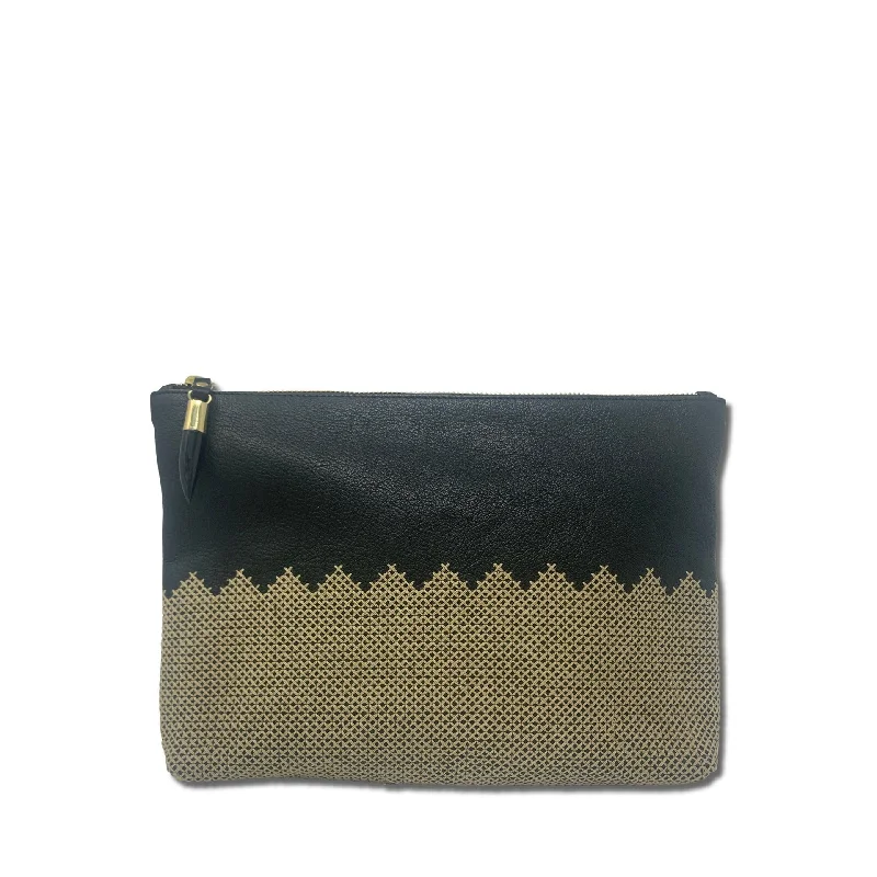 Women's Lizard - Print Clutch in Brown for a Chic LookCRISS CROSS MEDIUM POUCH