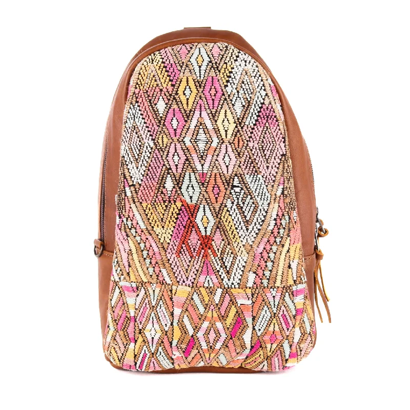 Women's Crossbody Bag with Adjustable Strap in Orange for Customizable ComfortCROSSBODY SLING 2.0 - OOAK - CAFE - NO. 12249