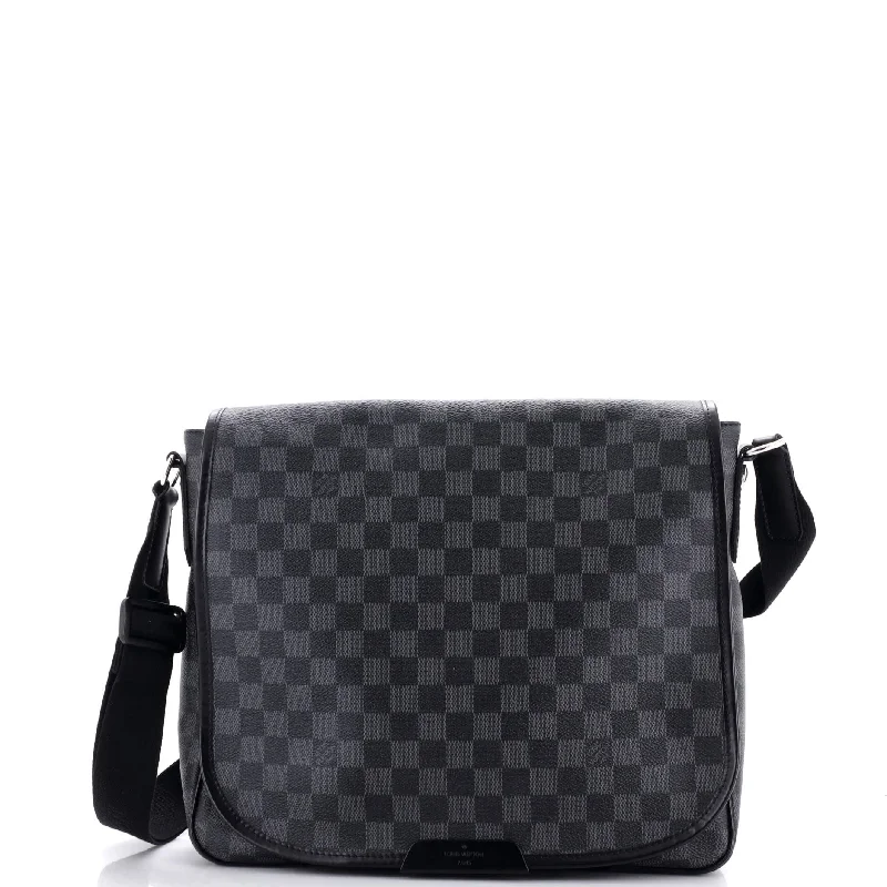 Women's Crossbody Bag with Magnetic Closure in White for Quick AccessDaniel Messenger Bag Damier Graphite MM
