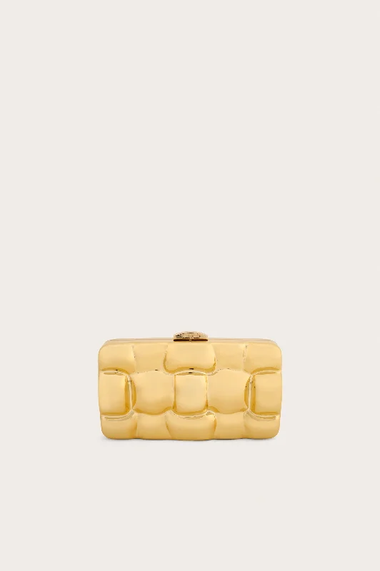 Floral - Printed Satin Clutch in Pink for Spring GalasDARCY CLUTCH - SHINY GOLD