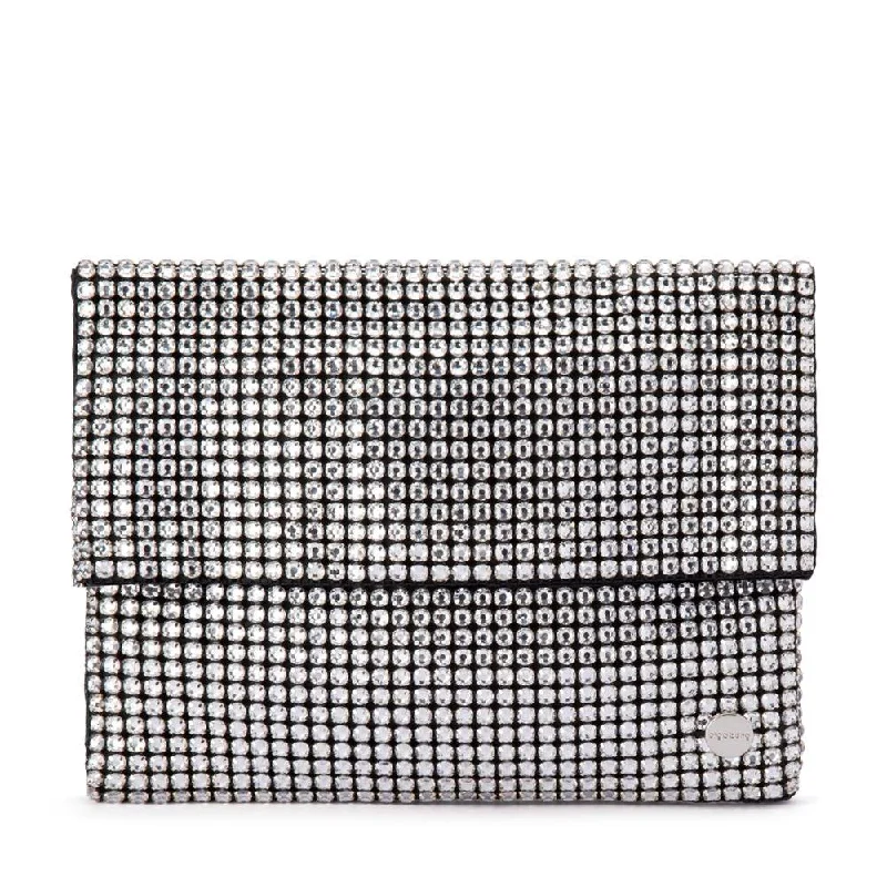 Women's Small Beaded Clutch in Silver for New Year's Eve PartyDIANNA Black Crystal Clutch Women's Small Beaded Clutch in Silver for New Year's Eve PartyDIANNA Black Crystal Clutch