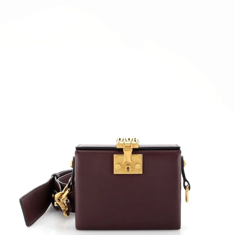 Women's Small Leather Crossbody Bag in Black with Gold Hardware for Evening PartiesDioraddict Lockbox Bag Leather Small