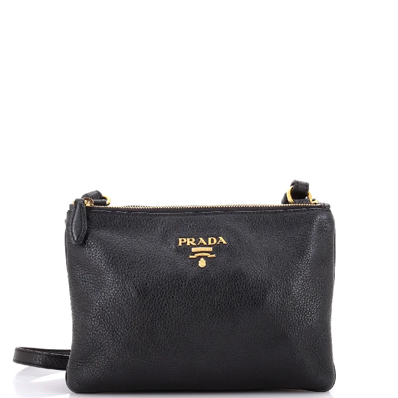 Medium - sized Canvas Crossbody Bag in Beige with Floral Print for Spring OutingsDouble Zip Crossbody Bag Vitello Daino Small Medium - sized Canvas Crossbody Bag in Beige with Floral Print for Spring OutingsDouble Zip Crossbody Bag Vitello Daino Small