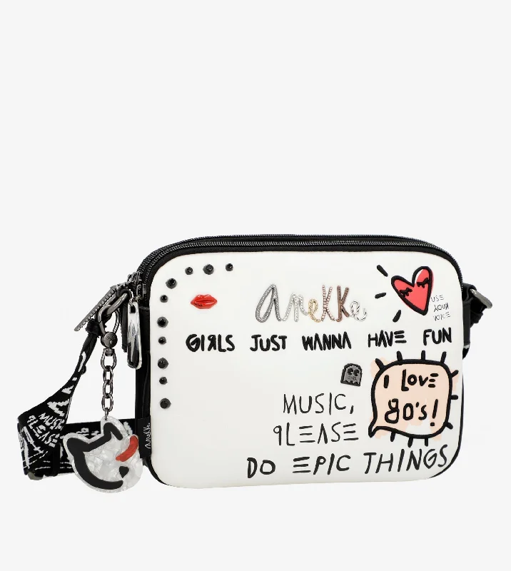 Women's Crossbody Bag with RFID - Blocking Pocket in Black for Safe TravelEnergy rectangular white crossbody bag