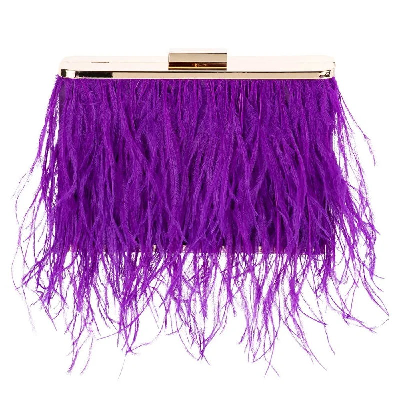 Mirrored Clutch in Silver for Futuristic - Themed GatheringsESTELLE Feather  Clutch