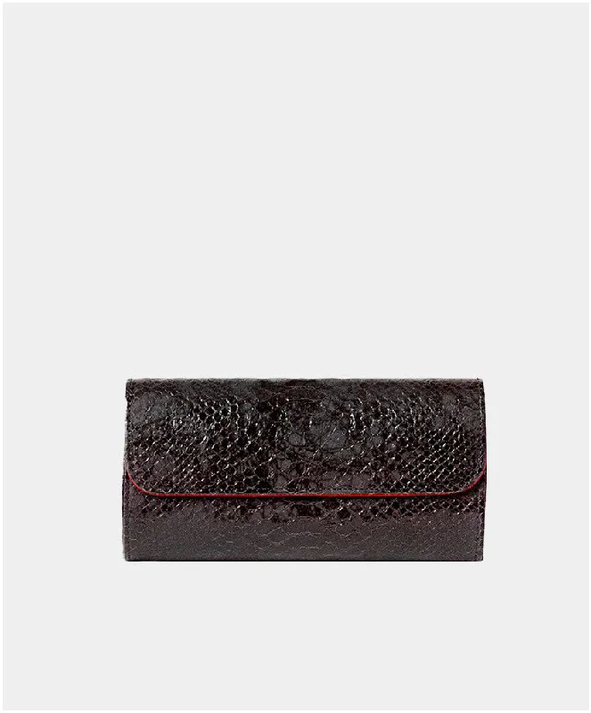 Snake - Skin Effect Clutch in Green for Exotic PartiesEVENING CLUTCH