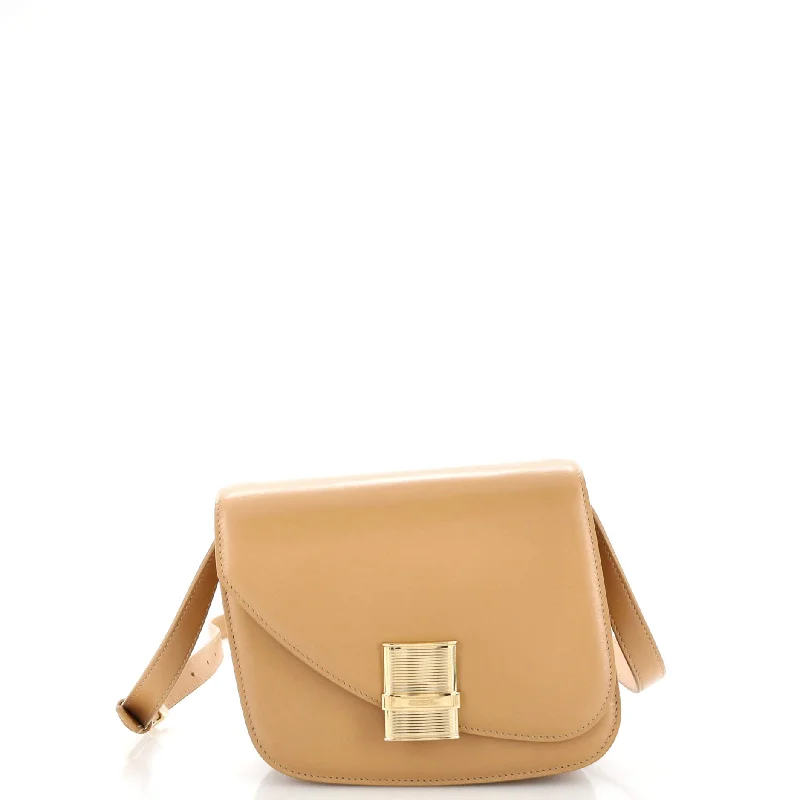 Hand - painted Canvas Crossbody Bag in Yellow for a Unique and Artistic LookFiamma Crossbody Bag Leather Small