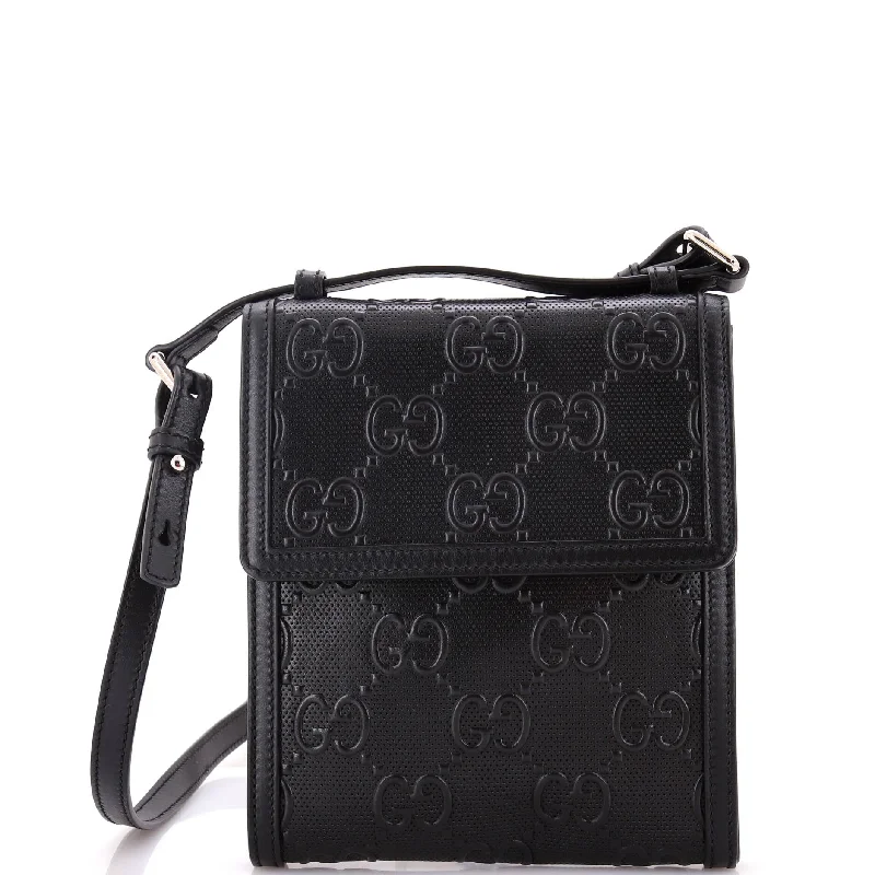 Quilted Leather Crossbody Bag in Cream for a Classic and Elegant AppearanceFlap Crossbody Bag GG Embossed Perforated Leather Small