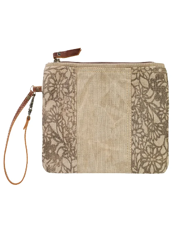 Women's Small Beaded Clutch in Silver for New Year's Eve PartyFloral Clutch