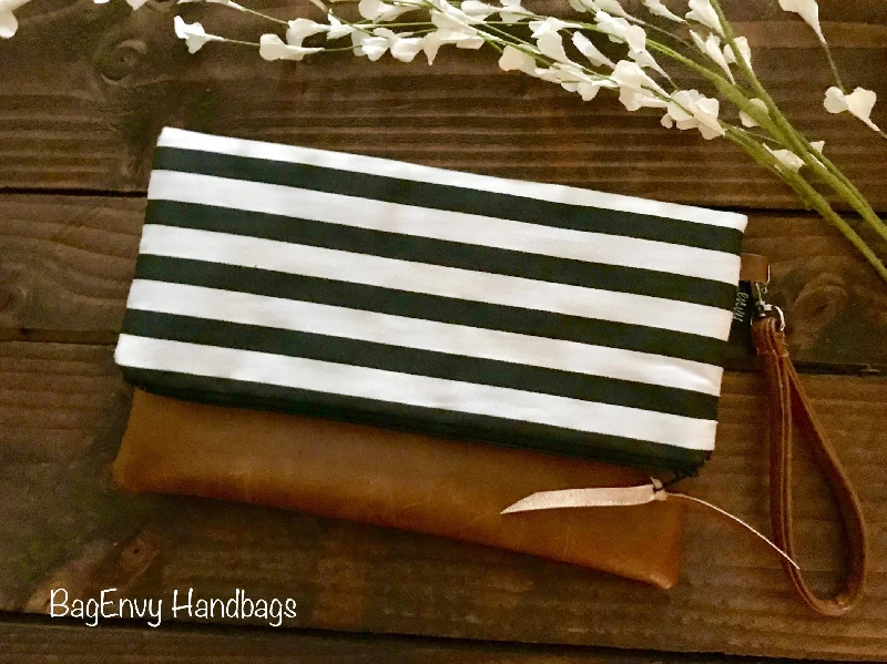 Women's Metallic Leather Clutch in Rose Gold for Valentine's DateFold Over Clutch - Skinny Black Stripe with Vegan Leather - Detachable Wristlet Women's Metallic Leather Clutch in Rose Gold for Valentine's DateFold Over Clutch - Skinny Black Stripe with Vegan Leather - Detachable Wristlet
