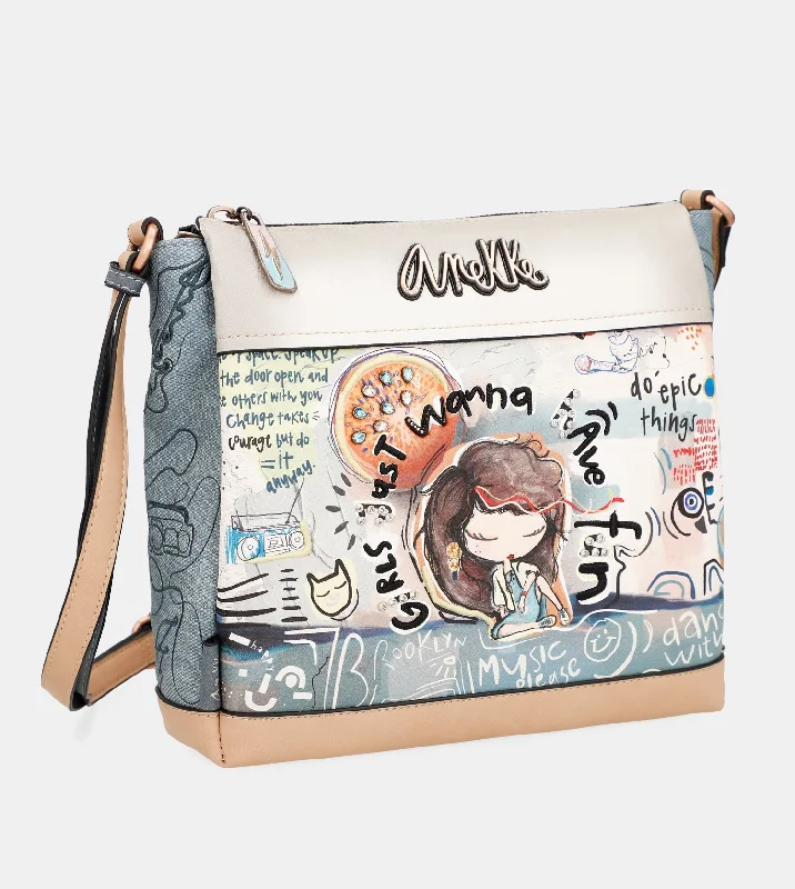 Women's Crossbody Bag with Magnetic Closure in White for Quick AccessFun & Music Fun & Music triple compartment shoulder bag Women's Crossbody Bag with Magnetic Closure in White for Quick AccessFun & Music Fun & Music triple compartment shoulder bag