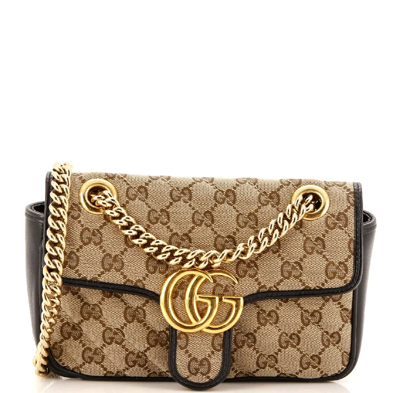 Women's Crossbody Bag with RFID - Blocking Pocket in Black for Safe TravelGG Marmont Flap Bag Diagonal Quilted GG Canvas Mini