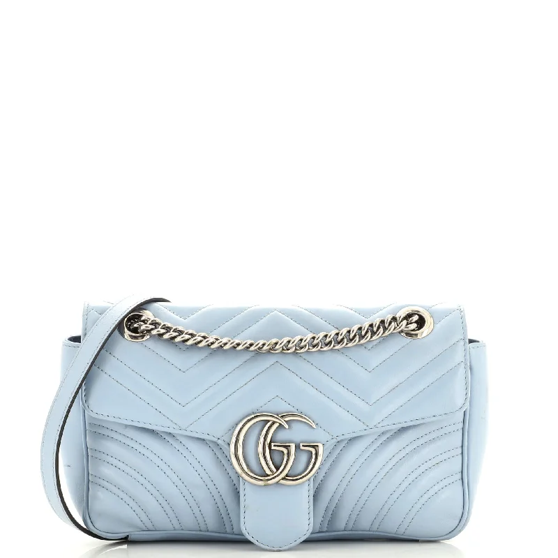 Women's Crossbody Bag with RFID - Blocking Pocket in Black for Safe TravelGG Marmont Flap Bag Matelasse Leather Small
