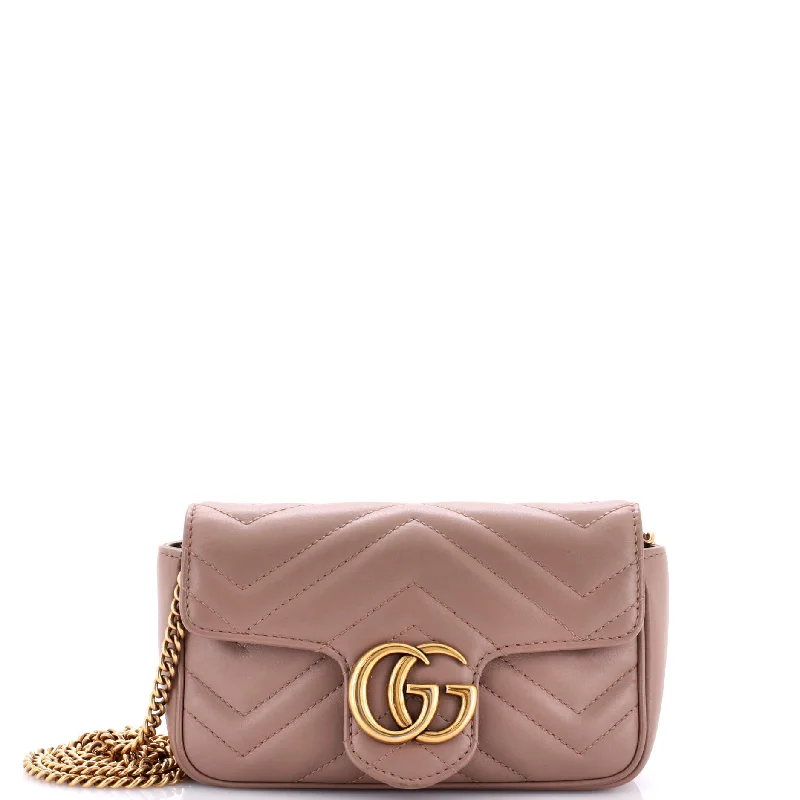 Medium - sized Canvas Crossbody Bag in Beige with Floral Print for Spring OutingsGG Marmont Flap Bag Matelasse Leather Super Mini