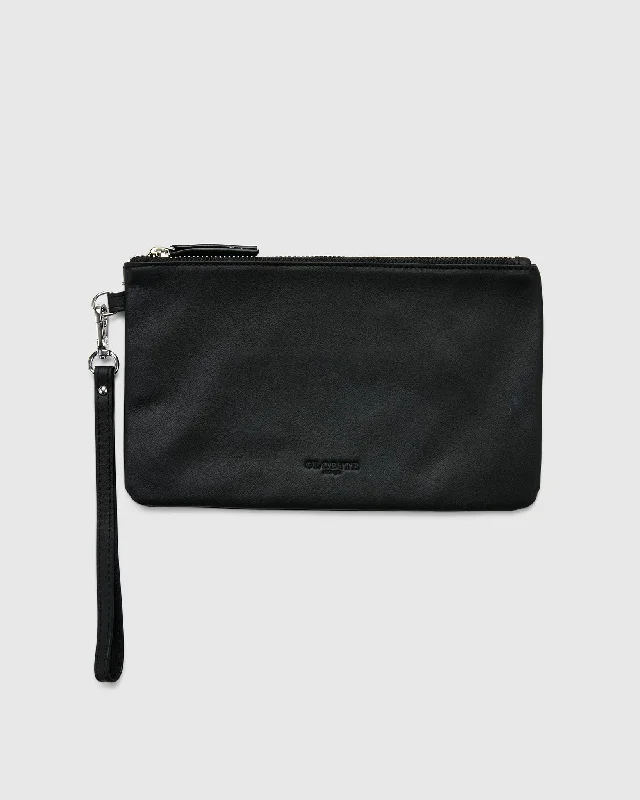 Mirrored Clutch in Silver for Futuristic - Themed GatheringsLeather Clutch Travel Pouch - Black Mirrored Clutch in Silver for Futuristic - Themed GatheringsLeather Clutch Travel Pouch - Black