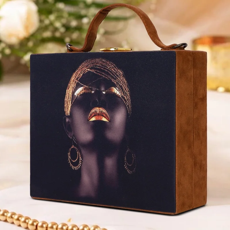 Women's Embroidered Silk Evening Bag in Navy for WeddingsGold Lady Suede Evening Clutch