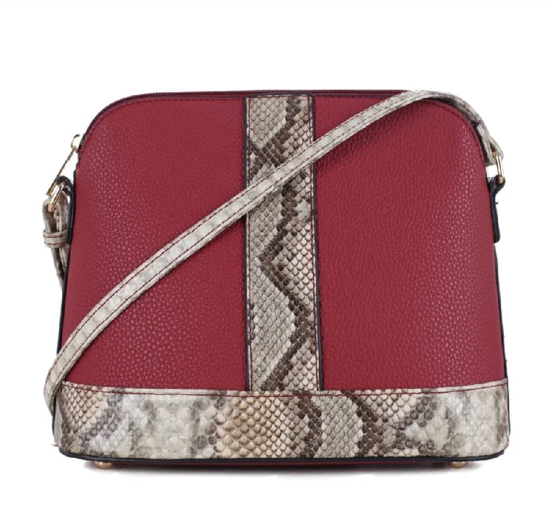 Leather - Trimmed Denim Crossbody Bag in Blue for a Vintage - Inspired LookHY5209A Monogrammable Snake Skin Structured Crossbody
