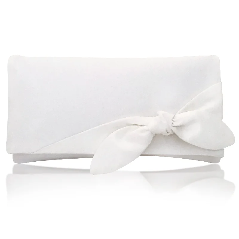 Women's Metallic Leather Clutch in Rose Gold for Valentine's DateIvory satin bridal knotted bow clutch handbag OLIVE