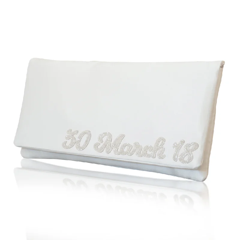 Women's Lizard - Print Clutch in Brown for a Chic LookIvory satin wedding date personalised bridal clutch handbag