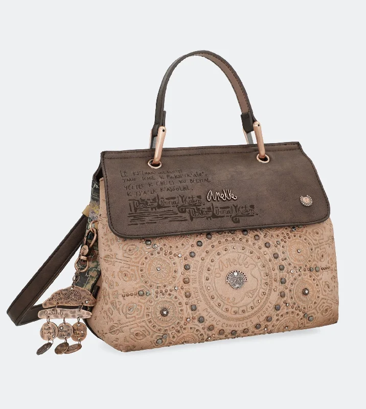 Large Faux Leather Crossbody Bag in Brown with Tassel Details for Casual TravelIxchel Crossbody bag with a flap Large Faux Leather Crossbody Bag in Brown with Tassel Details for Casual TravelIxchel Crossbody bag with a flap