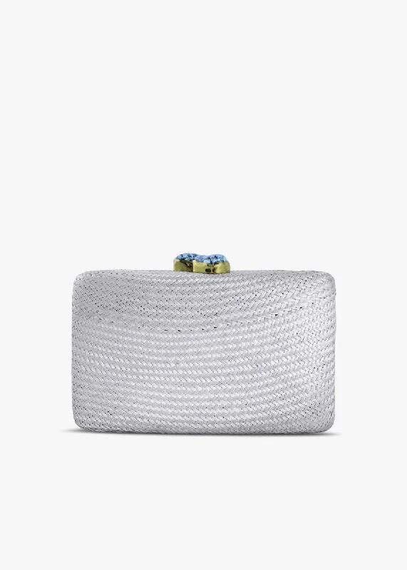 Floral - Printed Satin Clutch in Pink for Spring GalasJen clutch with turquoise stone