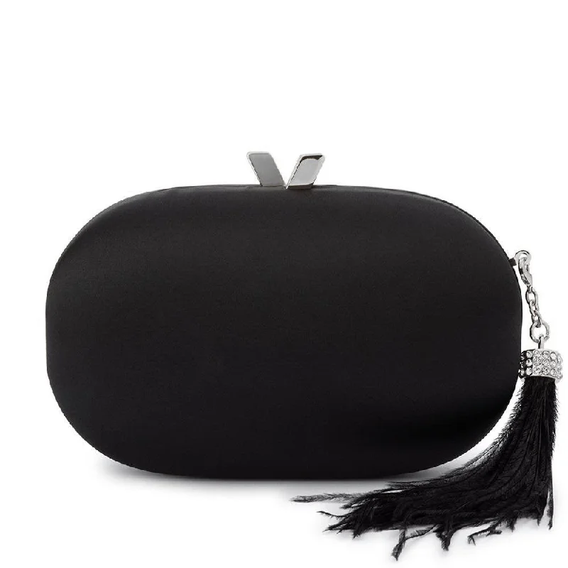 Women's Embroidered Silk Evening Bag in Navy for WeddingsJENNA Feather Tassel Clutch Women's Embroidered Silk Evening Bag in Navy for WeddingsJENNA Feather Tassel Clutch