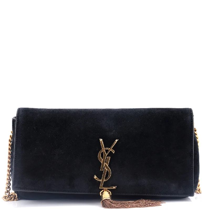 Embroidered Silk Crossbody Bag in Purple for Formal Events and WeddingsKate 99 Tassel Flap Bag Suede Medium
