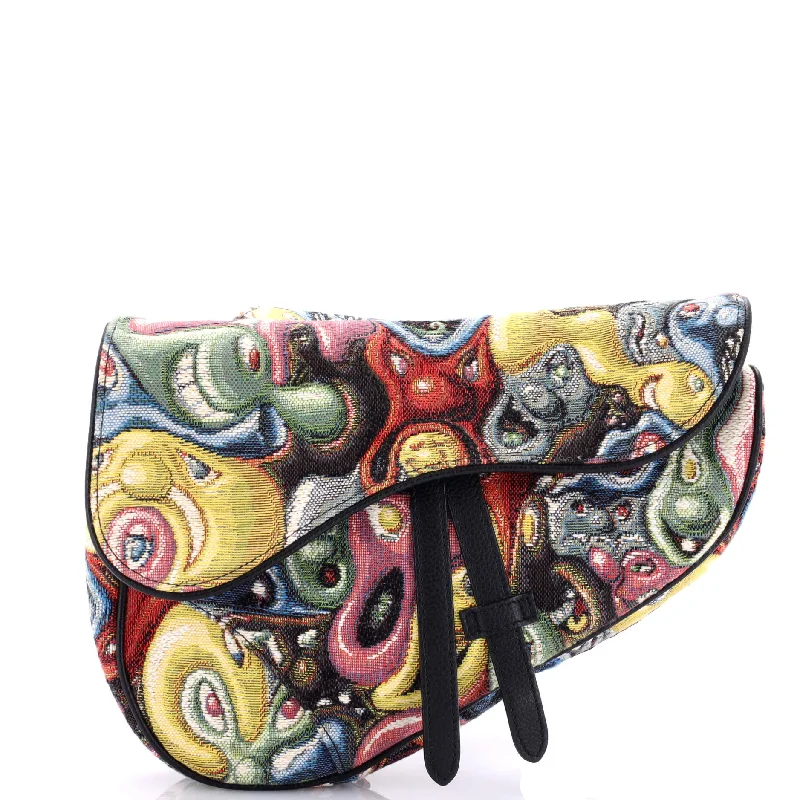 Women's Crossbody Bag with Zippered Pocket on the Back in Red for SecurityKenny Scharf Saddle Crossbody Bag Jacquard Women's Crossbody Bag with Zippered Pocket on the Back in Red for SecurityKenny Scharf Saddle Crossbody Bag Jacquard