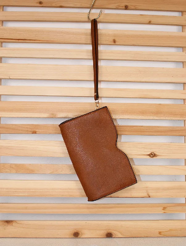 Geometric - Patterned PVC Evening Bag in Multicolor for Trendy Nights OutKimono Clutch in Brown